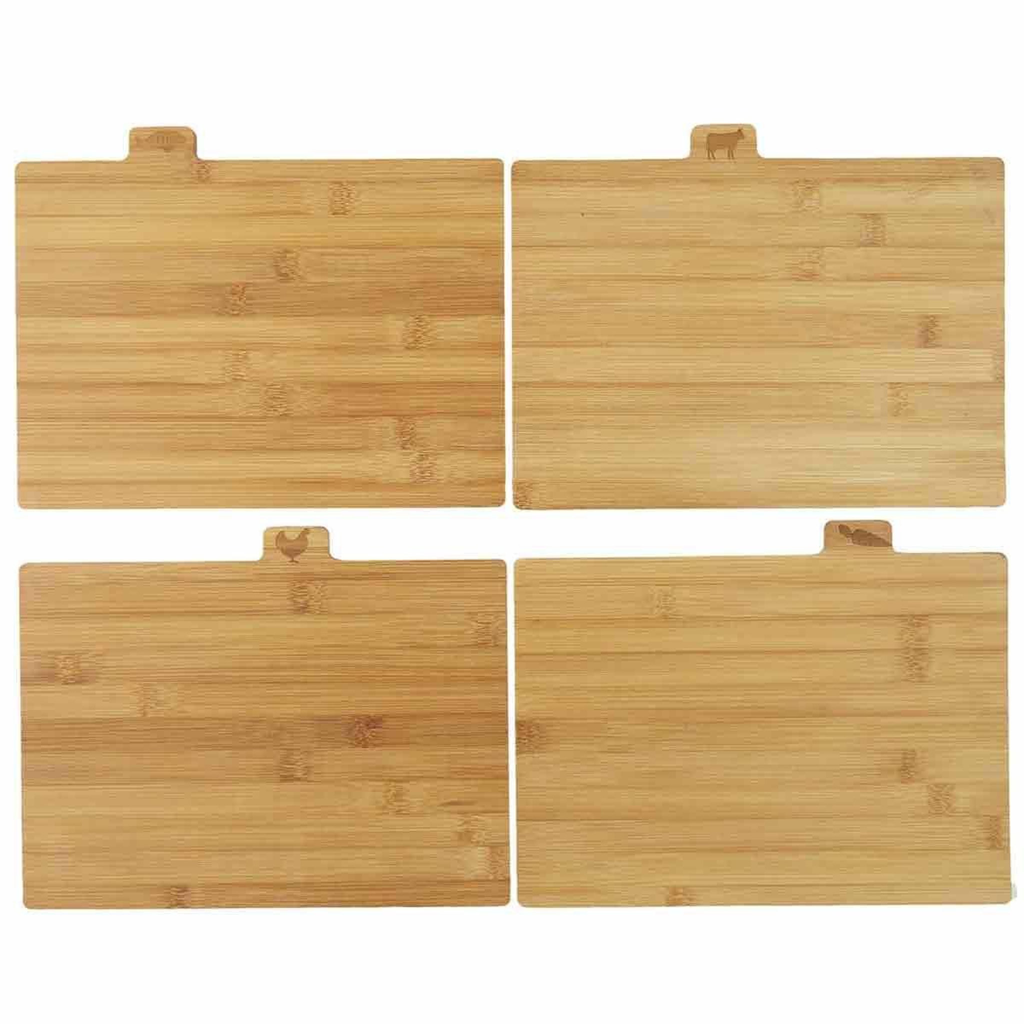 Voir la diapositive 3 : COOK CONCEPT Lot de 4 planches à découper  socle  29cm naturel
