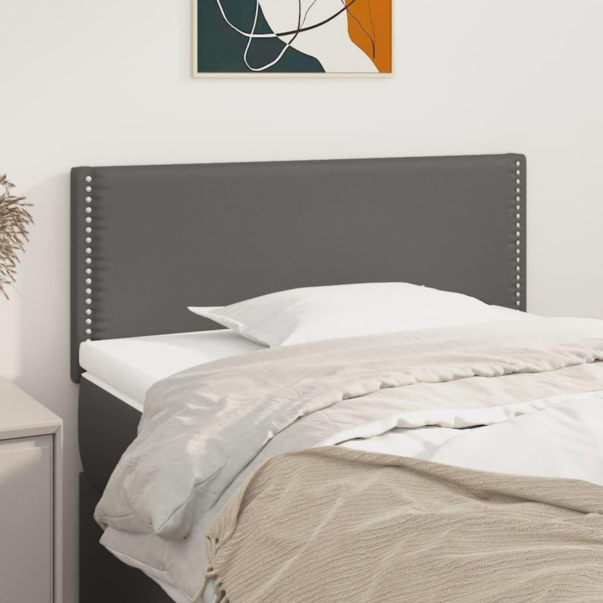 Voir la diapositive 1 : VIDAXL Tete de lit Gris 100x5x78/88 cm Similicuir