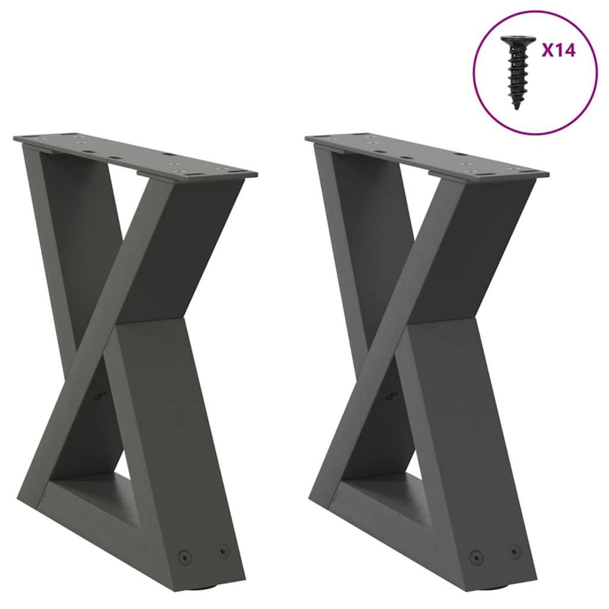 VIDAXL Pieds de table basse 2 pcs anthracite 40x(30-31,3) cm acier