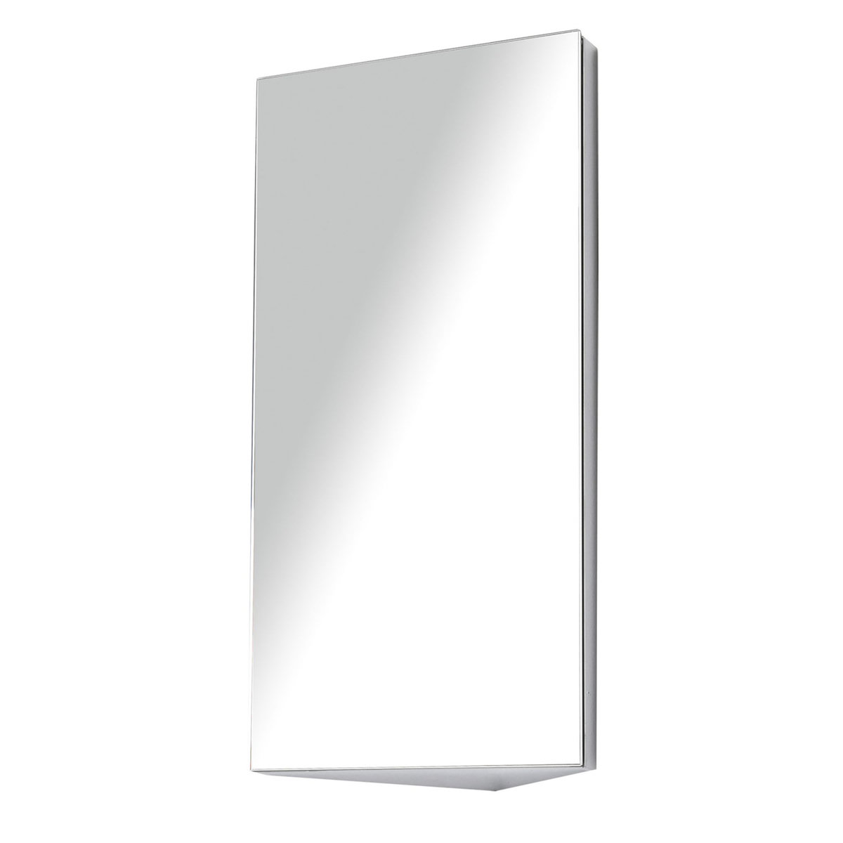 HOMCOM Armoire miroir salle de bain armoire de toilette murale meuble d'angle 2 étagères dim. 30L x 18,4l x 60H cm acier inox.