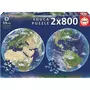 EDUCA Puzzles Ronds 2 x 800 pièces : Planète Terre