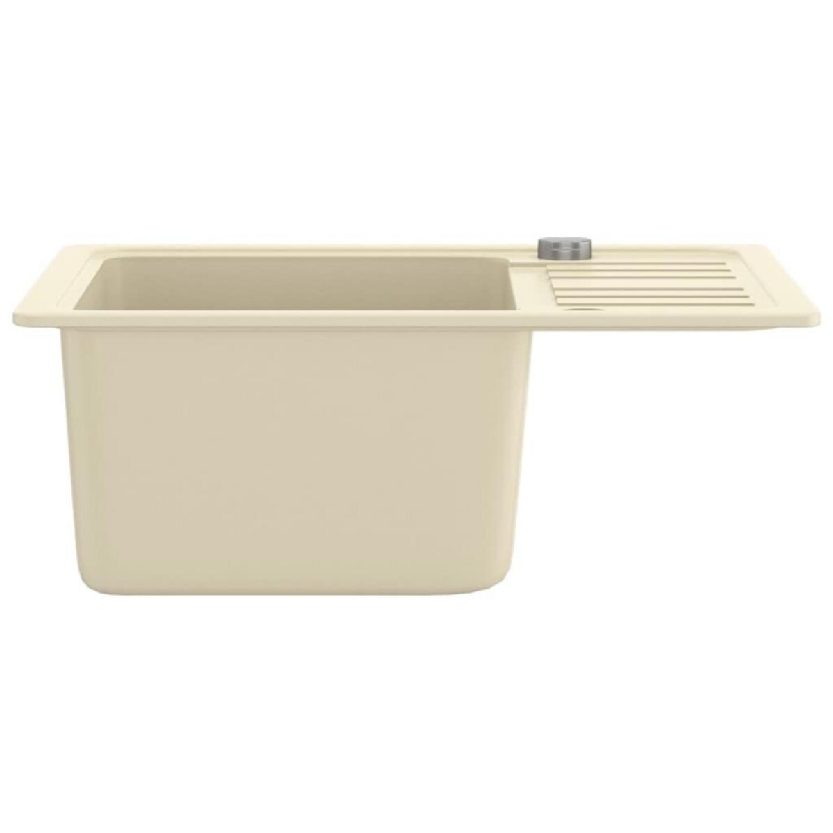 VIDAXL Evier de cuisine Granit Seul lavabo Beige