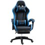 Voir la diapositive 1 : VINSETTO Chaise gaming - chaise de bureau gamer inclinable réglable repose-pieds rétractable coussins synthétique noir bleu