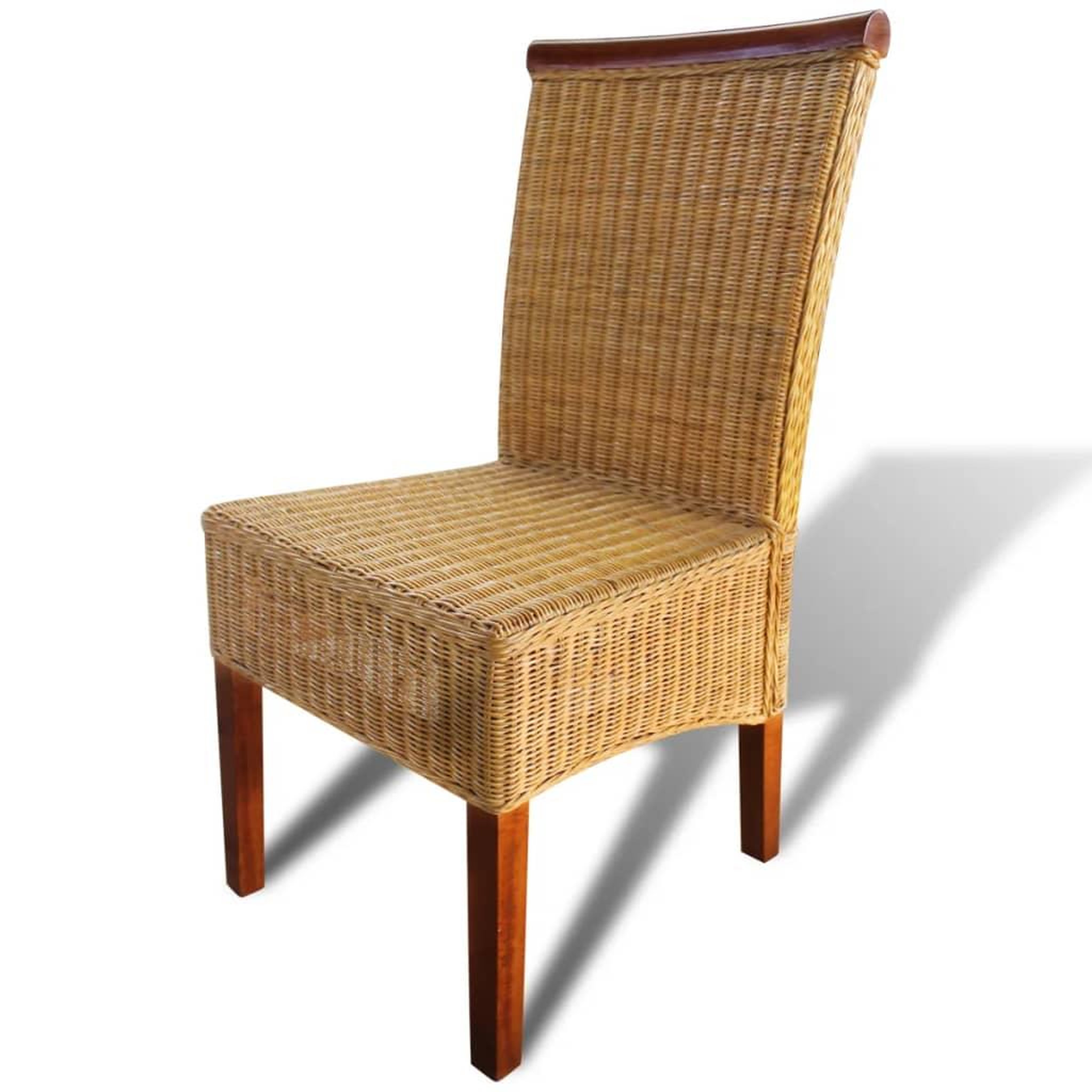 Voir la diapositive 4 : VIDAXL Chaises a manger lot de 4 marron rotin naturel