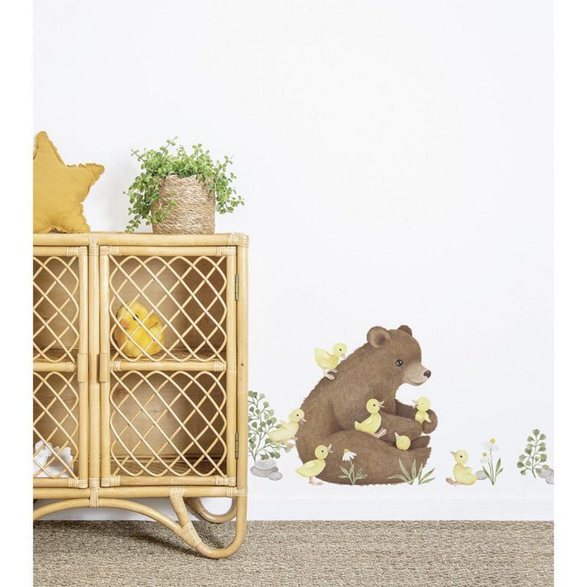 Lilipinso Sticker Lilipinso Ours brin et Cannetons 64 x 40 cm