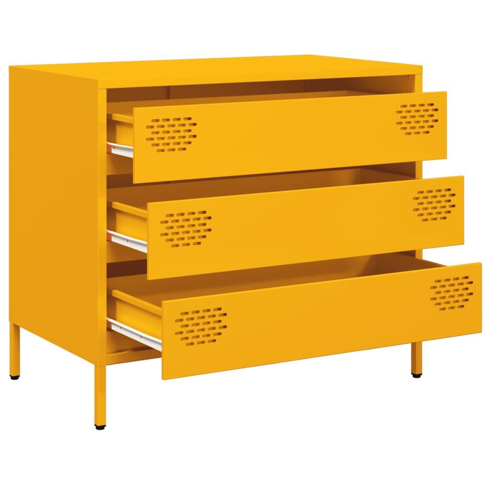 Voir la diapositive 4 : VIDAXL Buffet jaune moutarde 68x39x58,5 cm acier lamine a froid