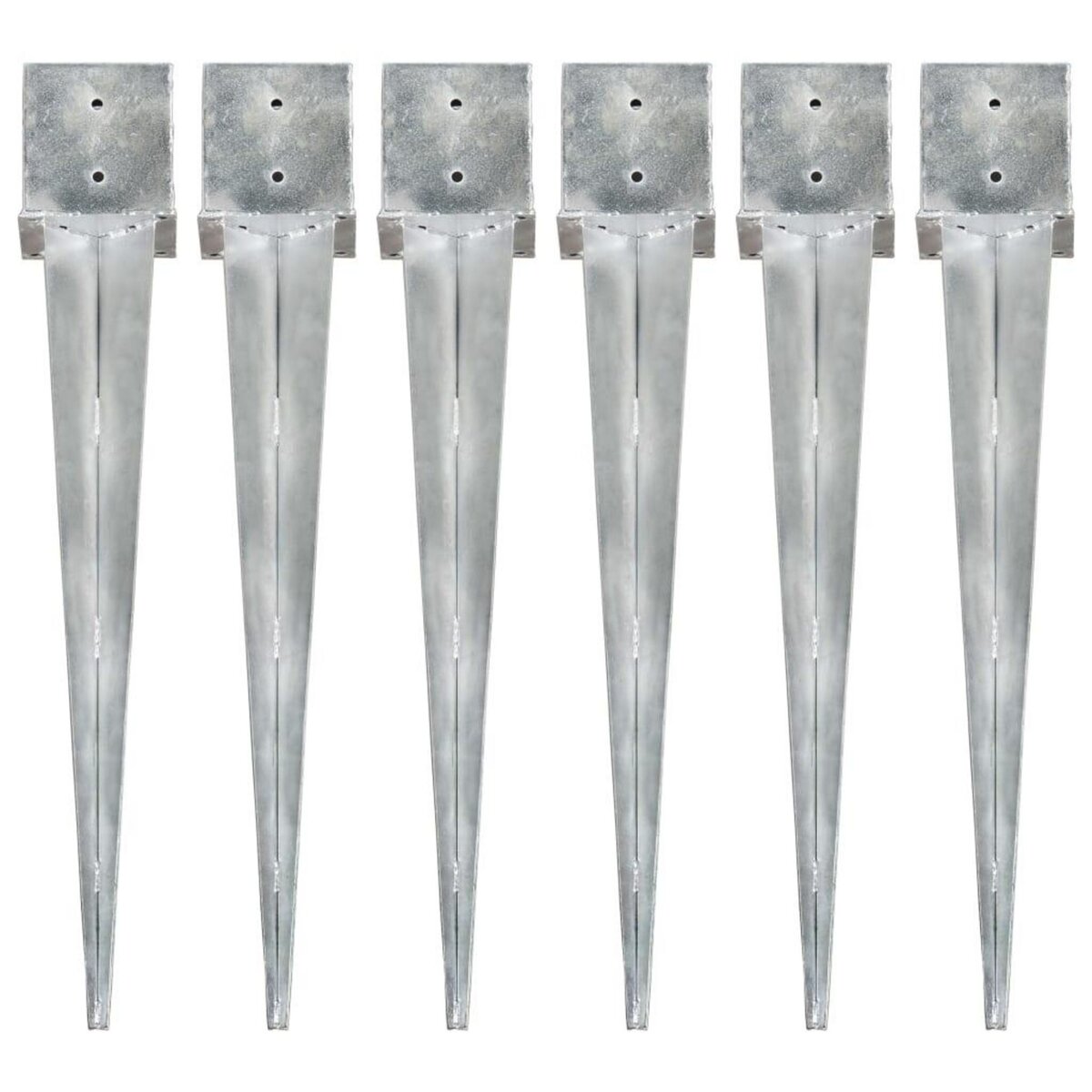 VIDAXL Piquets au sol 6 pcs Argente 14x14x91 cm Acier galvanise