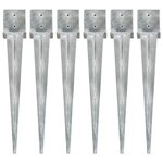 VIDAXL Piquets au sol 6 pcs Argente 14x14x91 cm Acier galvanise
