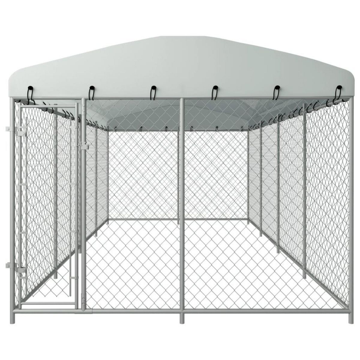VIDAXL Chenil exterieur avec toit pour chiens 7,6x3,8x2,3 m
