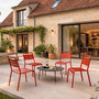 Voir la diapositive 4 : CONCEPT USINE Ensemble de 4 chaises de jardin empilables terracotta BERGAME