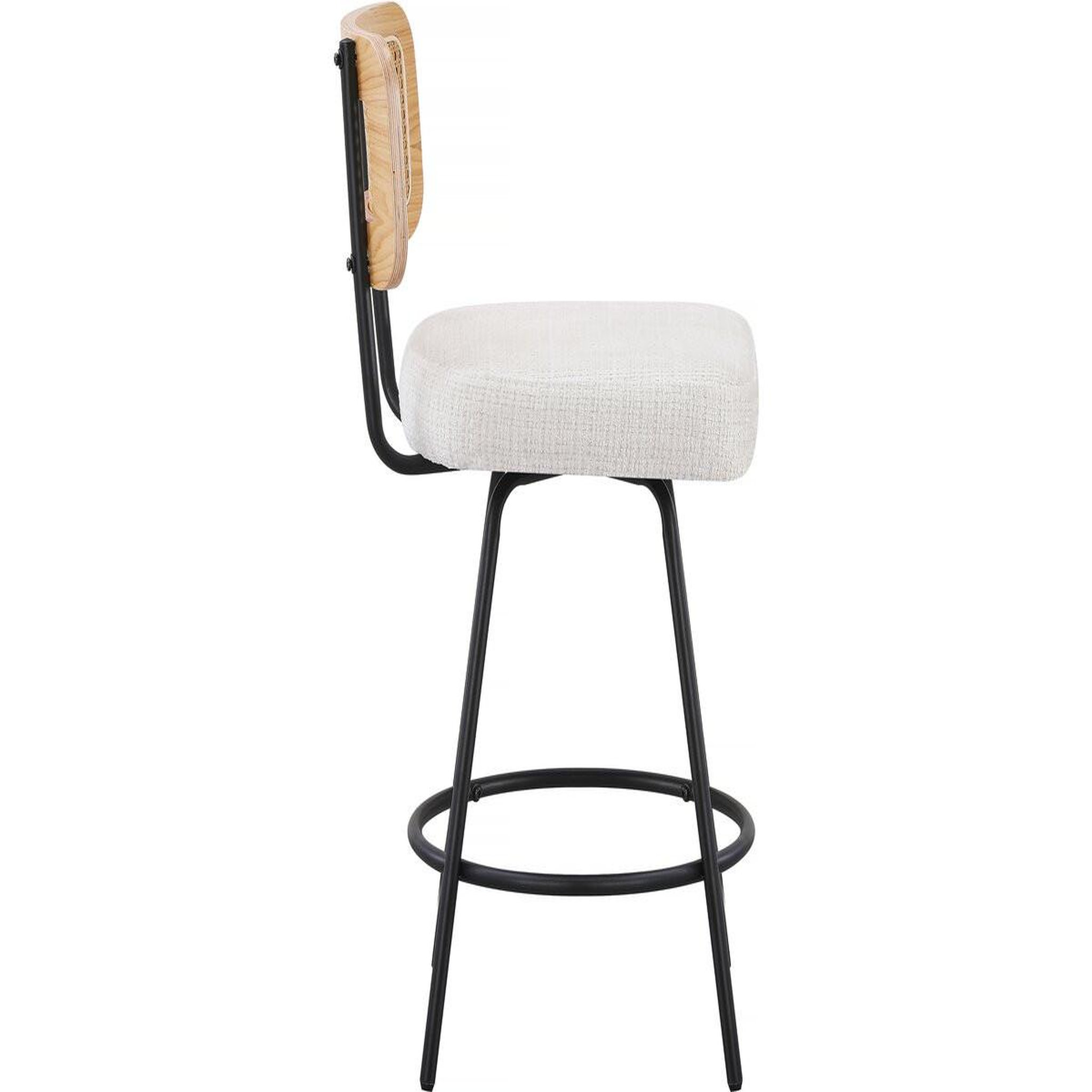 Voir la diapositive 5 : Habitat et Jardin Lot de 2 chaises hautes en tissu  Wilfried  - 51 x 44 x 95 cm - Beige