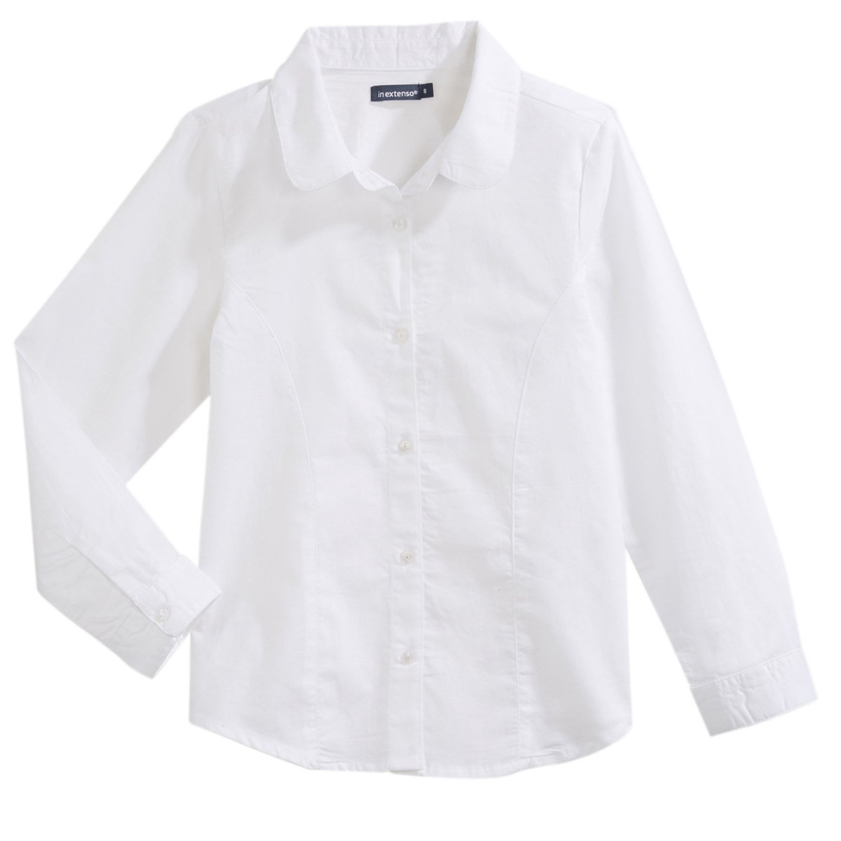 Chemisier Blanc Manches Longues Fille 7-8 Ans (128 Cm) - Thème Noël, Neuf Avec Défauts