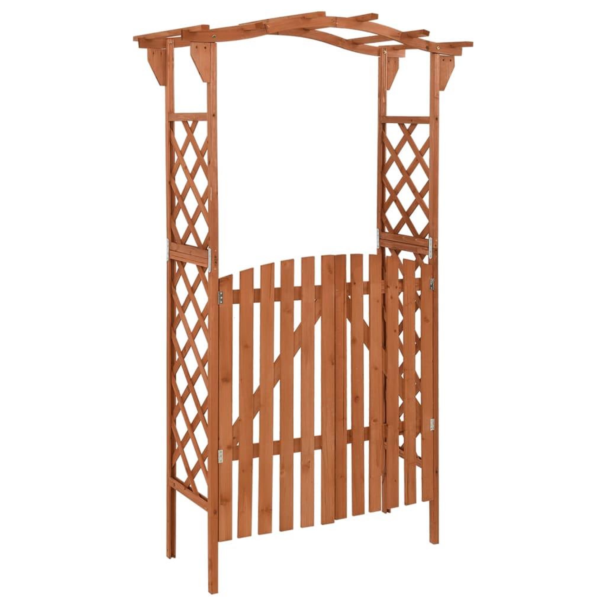 Voir la diapositive 1 : VIDAXL Pergola avec portail 116x40x204 cm Bois de sapin massif