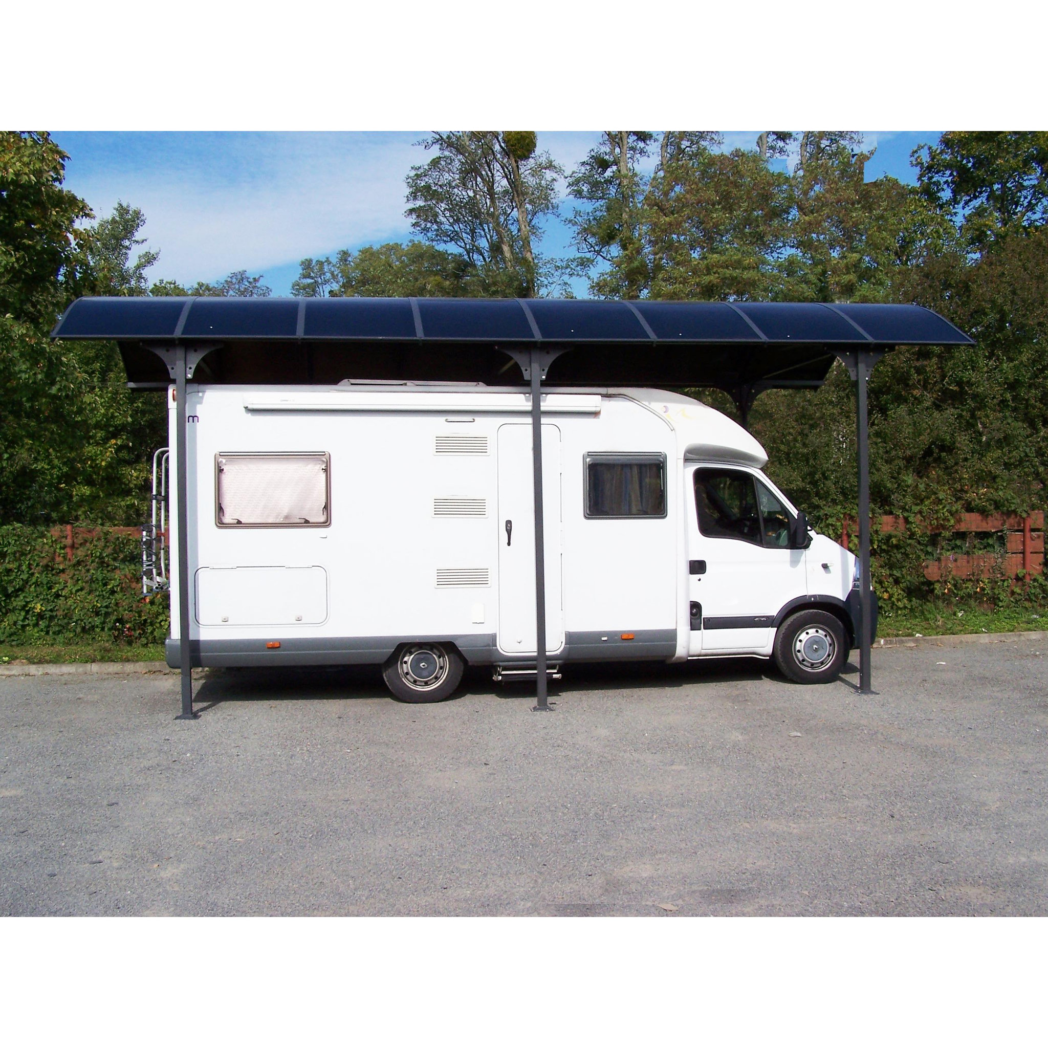 Voir la diapositive 3 : Carport Camping-Car Aluminium - Anthracite - 27,51m² - WIKIPOO