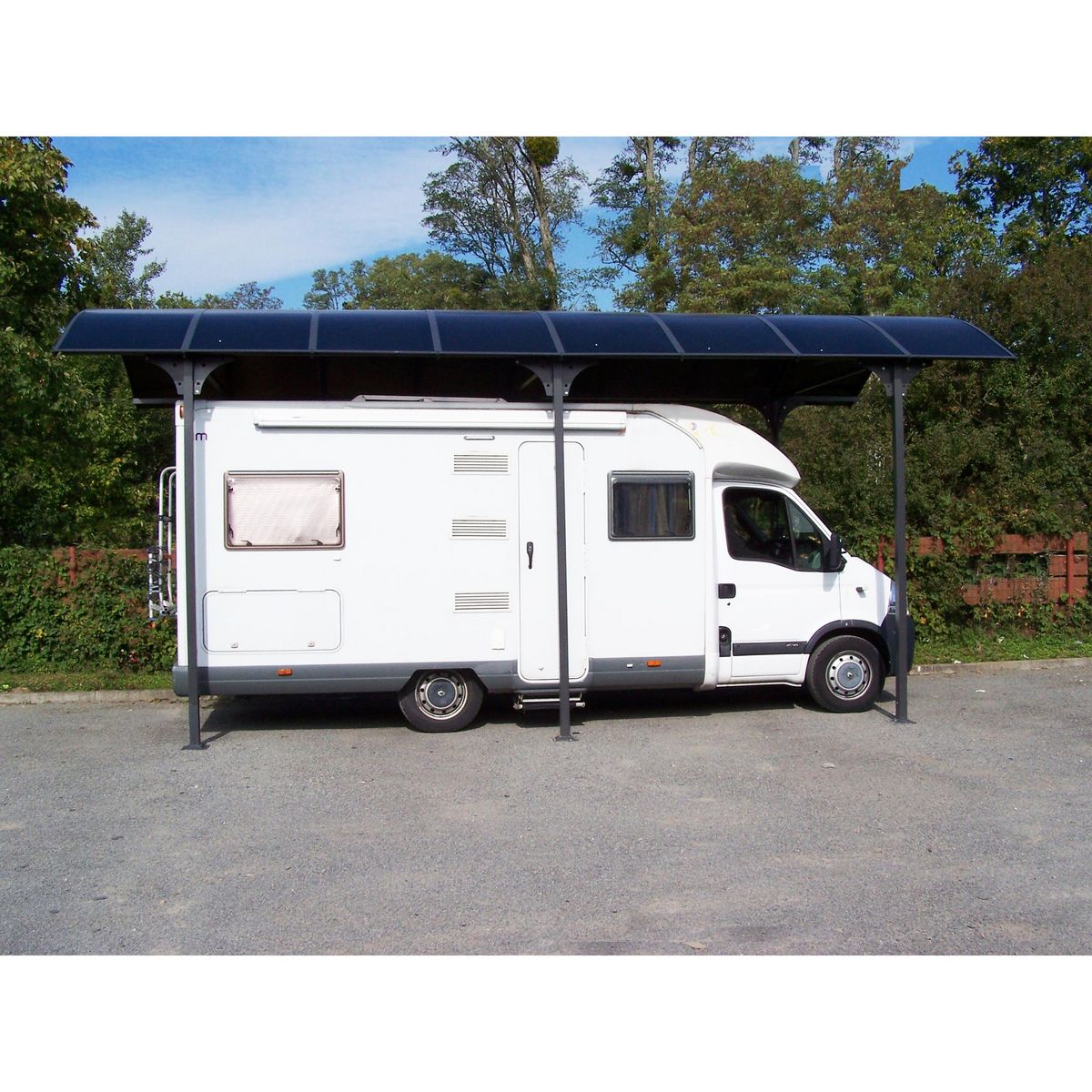 Carport Camping-Car Aluminium - Anthracite - 27,51m² - WIKIPOO