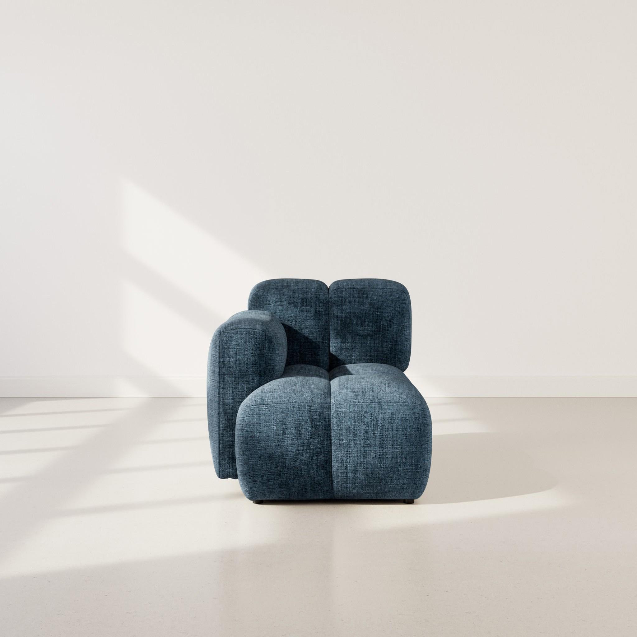 Voir la diapositive 2 : LISA DESIGN Grace - module d'assise gauche en velours texturé