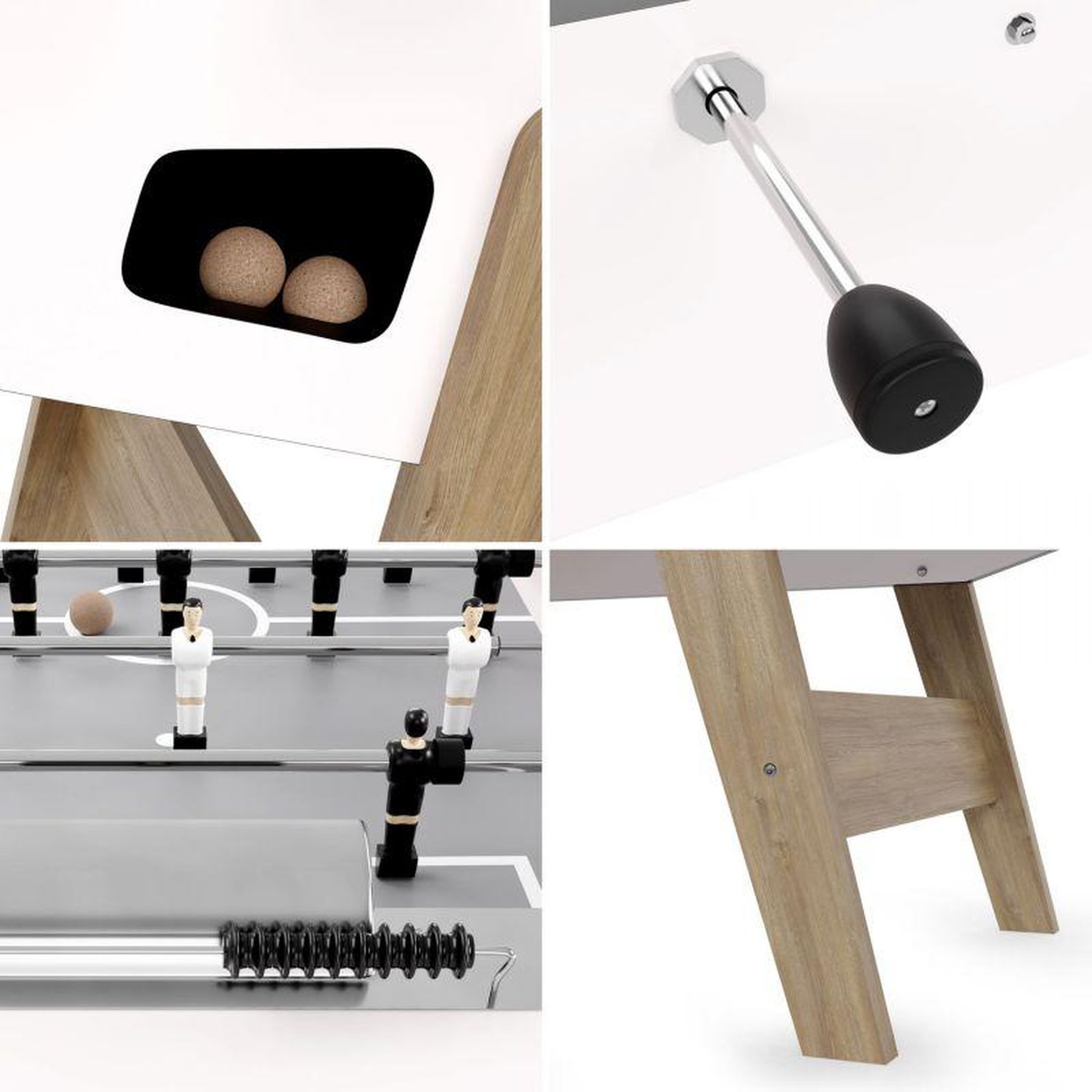 Voir la diapositive 4 : SOKKER Baby-foot de Bar Coliseum avec barres télescopiques et 3 Balles Lièges Inclus 153 x 75 x 90 cm
