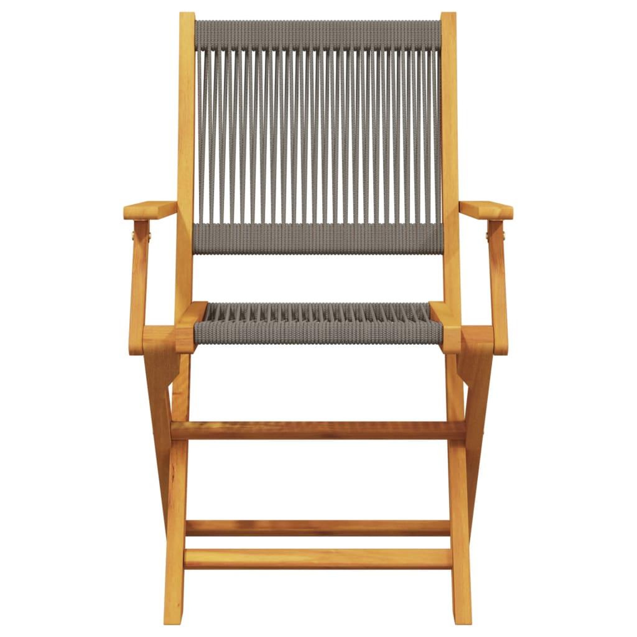 Voir la diapositive 4 : VIDAXL Ensemble de bistro 3 pcs gris polypropylene et bois massif