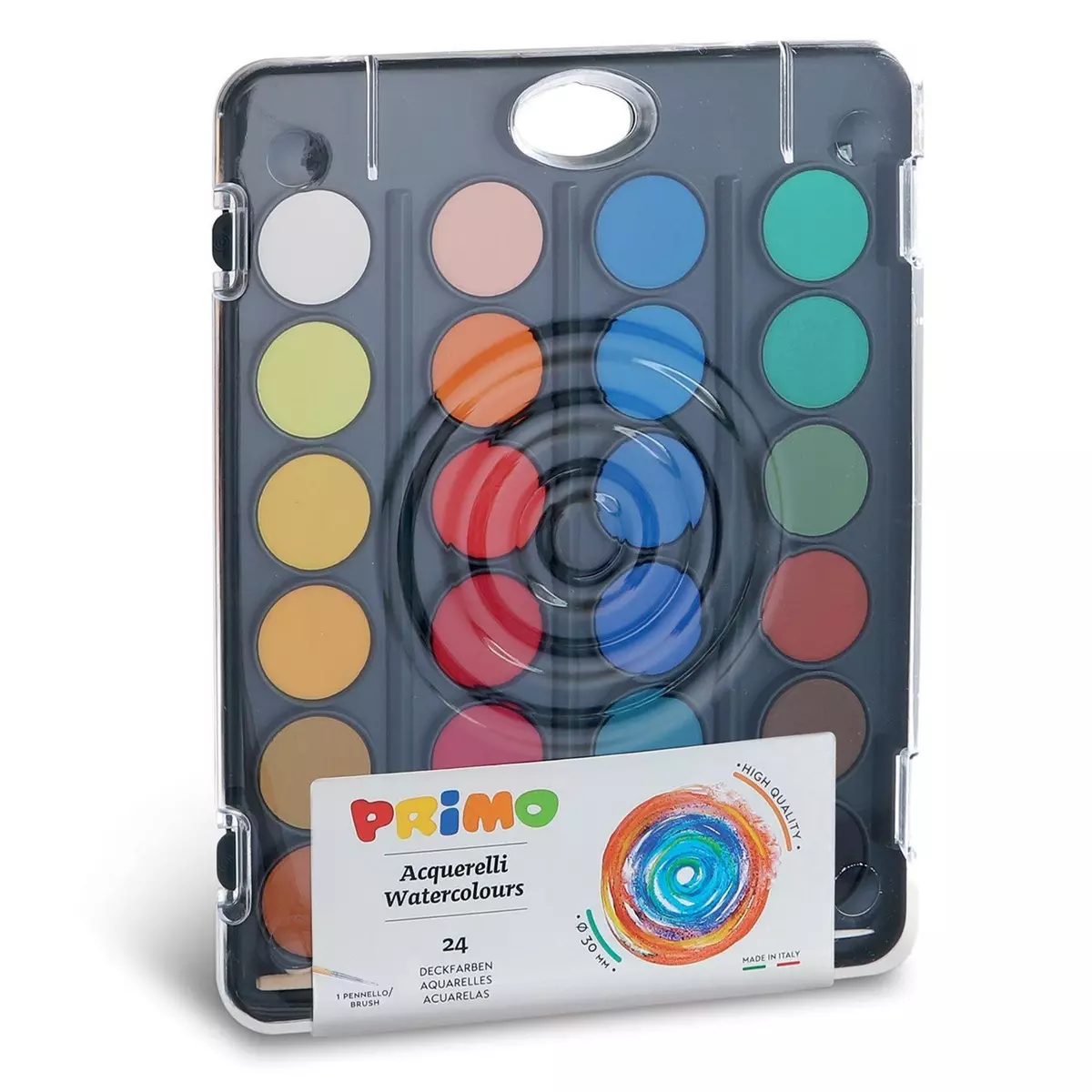 PRIMO Grande palette d'aquarelle 24 couleurs Ø 30 mm