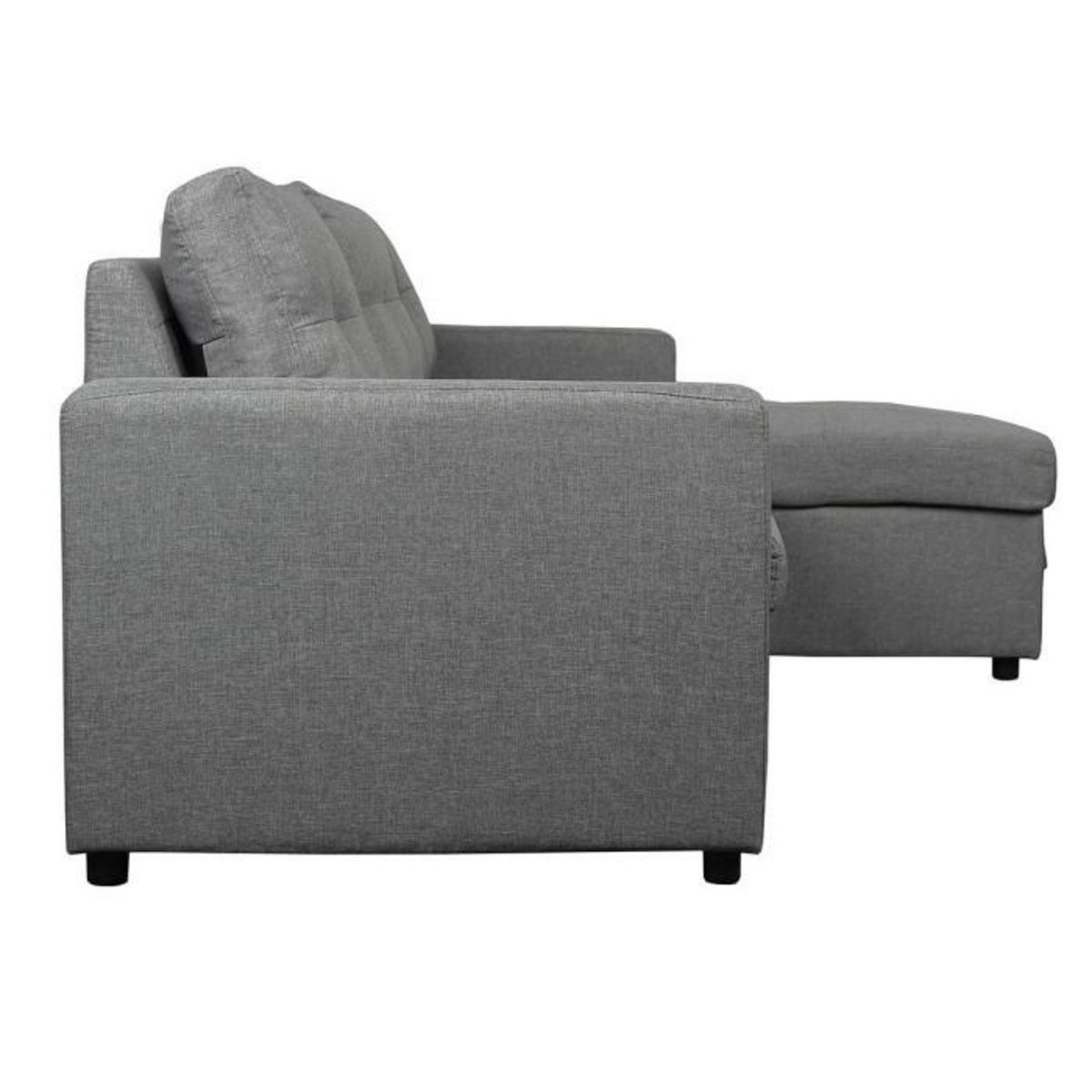 Paris Prix Canapé d'Angle Convertible Tissu  Corto  221cm Gris