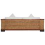 Voir la diapositive 3 : VIDAXL Canape a 3 places avec coussins Marron Rotin naturel