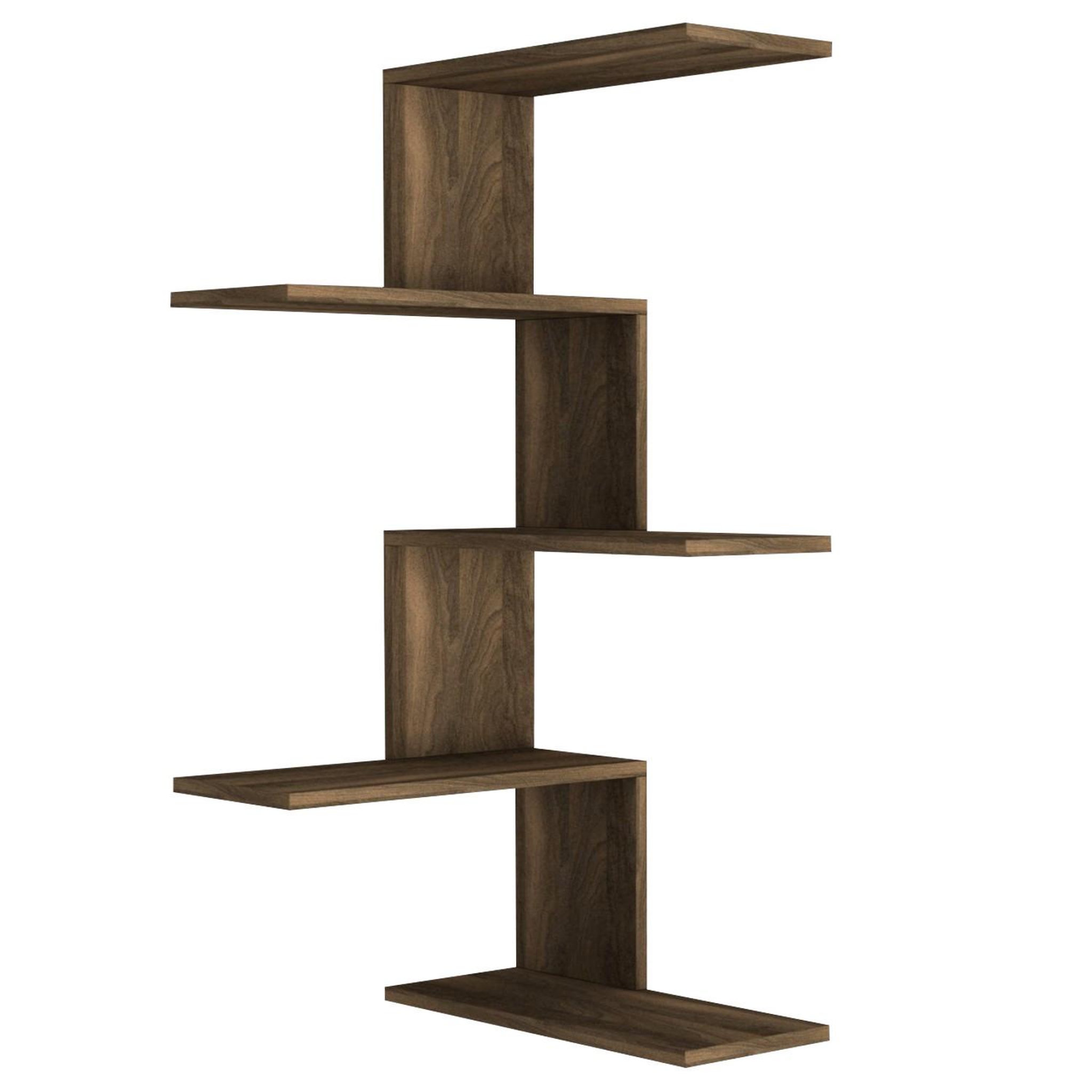 Habitat et Jardin Étagère d'angle murale en bois  caniko  - 51 x 29 x 109 cm - marron