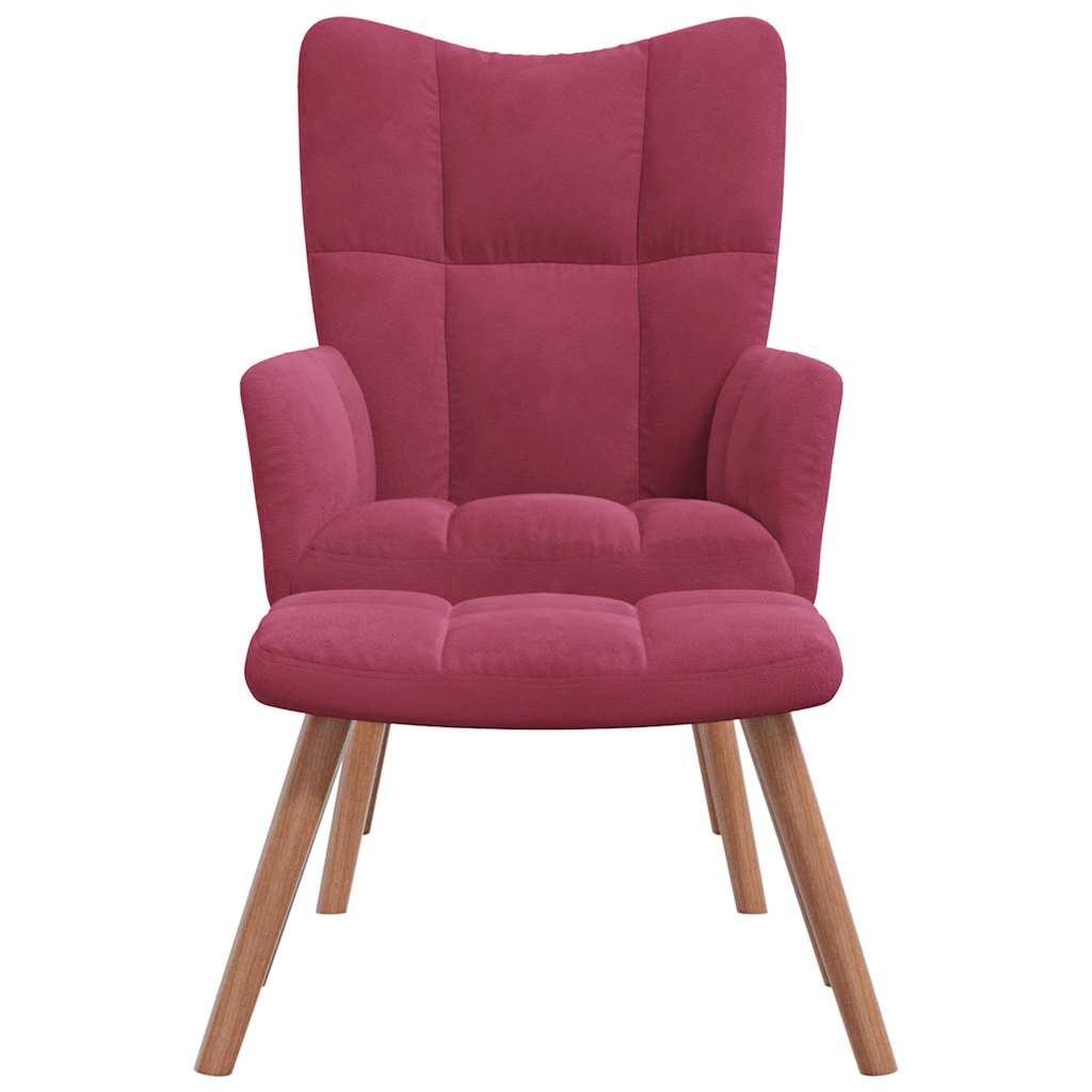 Voir la diapositive 3 : VIDAXL Chaise de relaxation avec repose-pied Rouge bordeaux Velours