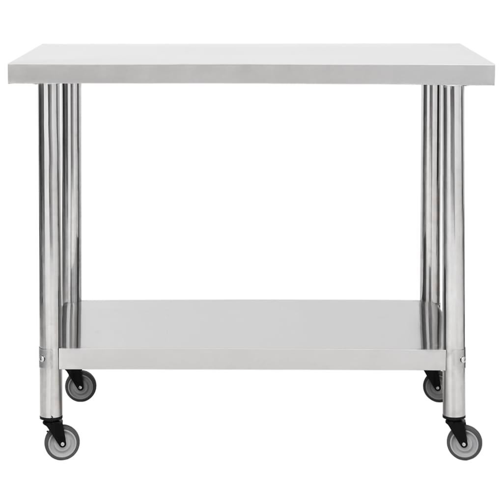 Voir la diapositive 3 : VIDAXL Table de travail de cuisine avec roues 100x60x85 cm Inox
