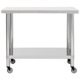 Voir la diapositive 3 : VIDAXL Table de travail de cuisine avec roues 100x60x85 cm Inox