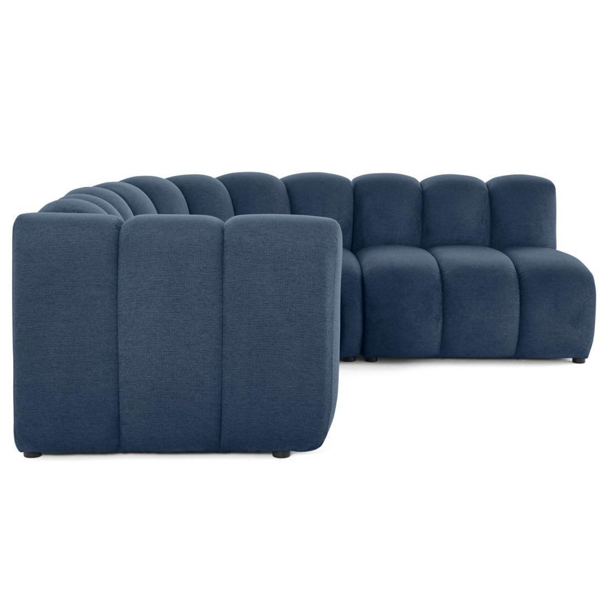 LISA DESIGN Debbie - canapé modulable d'angle droit 4 places avec accoudoir en tissu texturé
