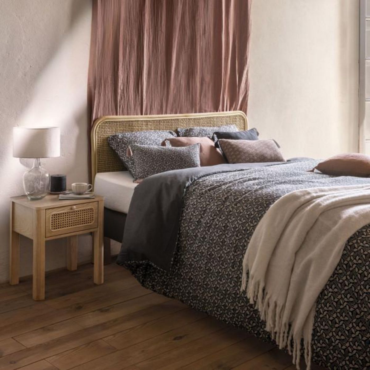 ATMOSPHERA Parure de Lit 3 Pièces  Motifs  240x220cm Gris