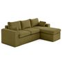 Voir la diapositive 5 : LISA DESIGN Calgary - canapé d'angle déhoussable et modulable 3 places + 1 pouf en velours texturé
