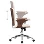 Voir la diapositive 4 : VIDAXL Chaise pivotante de bureau Creme Similicuir et bois courbe