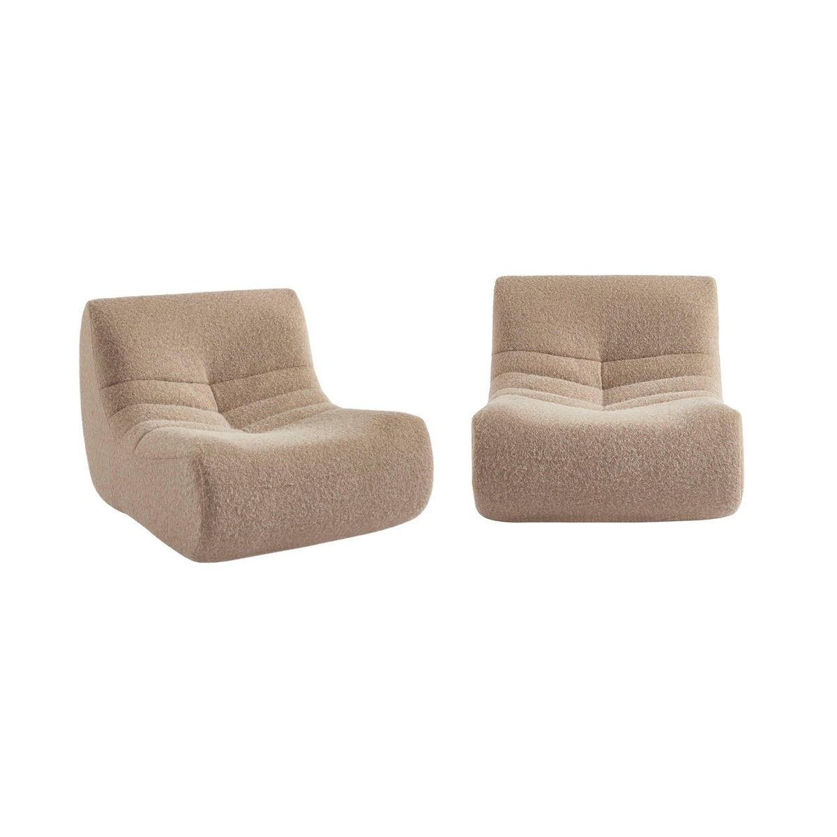 SWEEEK Chauffeuse tissu effet alpaca 2 places. beige. style contemporain. L 91 x P 105 x H 72cm