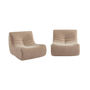 Voir la diapositive 1 : SWEEEK Chauffeuse tissu effet alpaca 2 places. beige. style contemporain. L 91 x P 105 x H 72cm