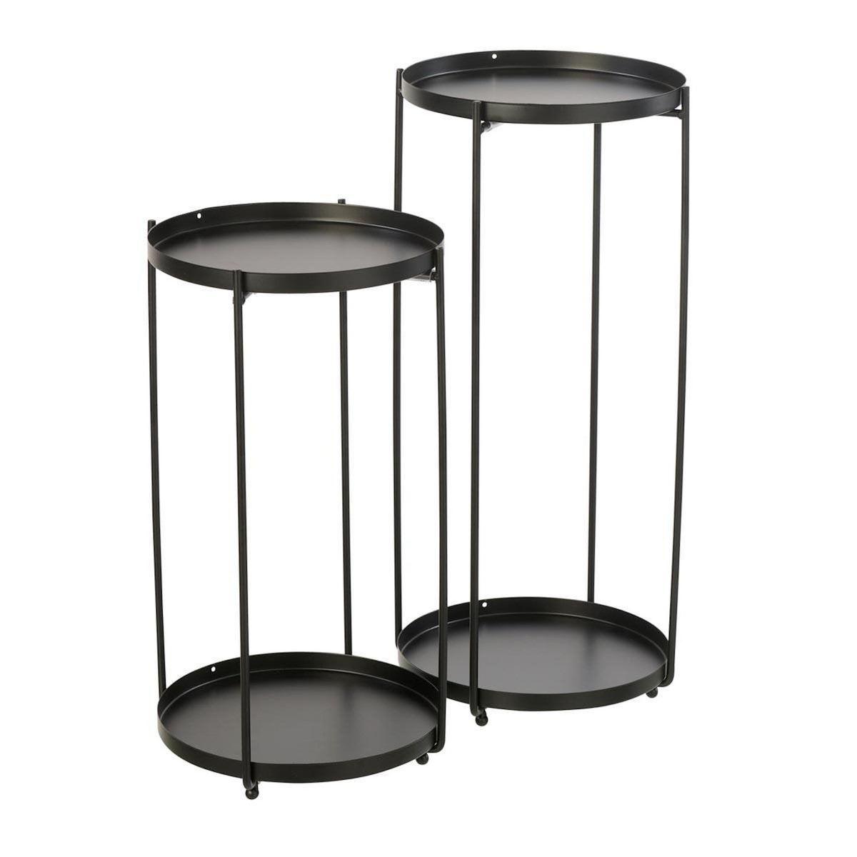 Paris Prix Table d'Appoint en Métal  Robt  46cm Noir