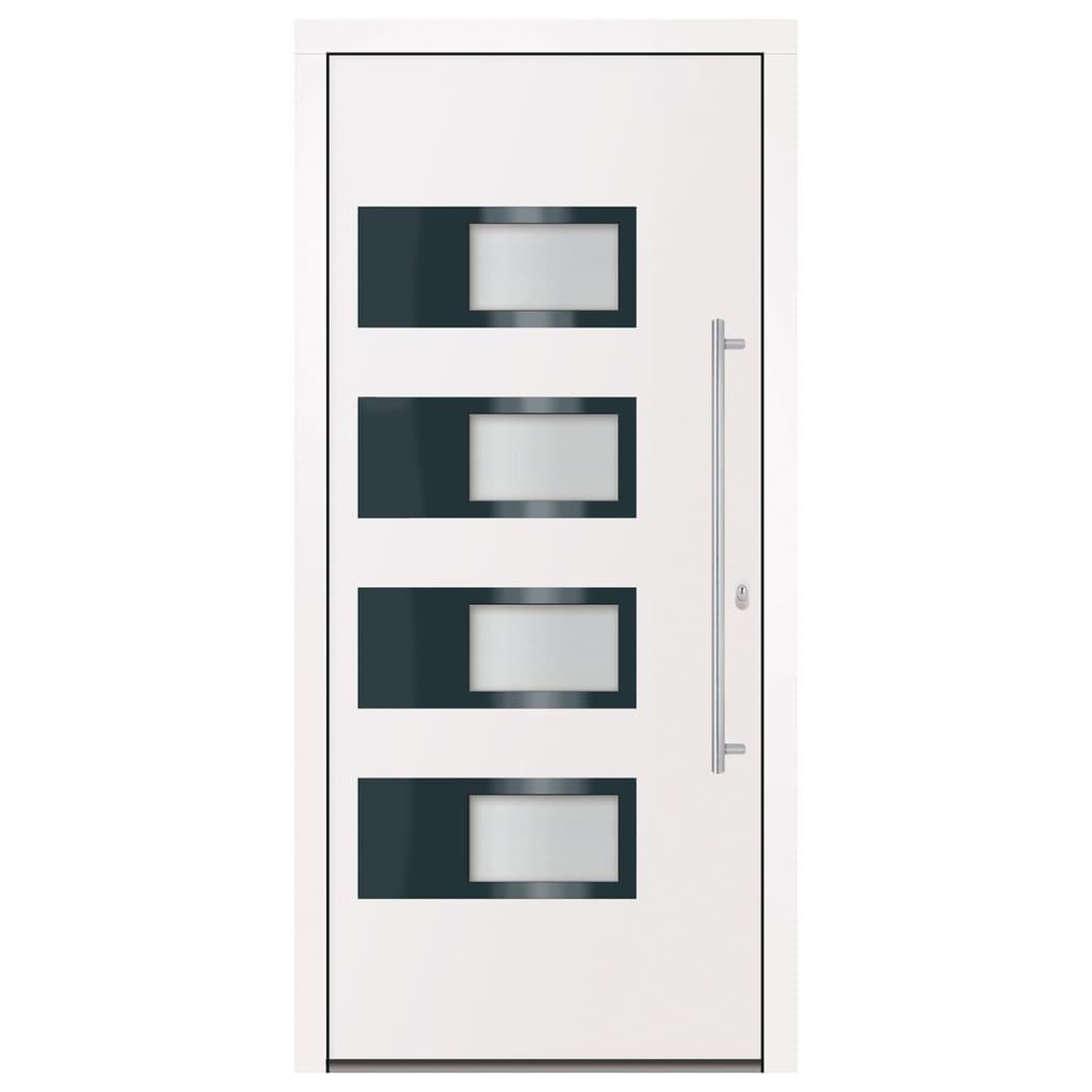 Voir la diapositive 3 : VIDAXL Porte d'entree Blanc 100x210 cm Aluminium et PVC