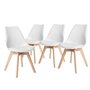 MEUBLE EXPRESS Ensemble table chaises 4 places scandinave blanches plastique bois