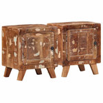 VIDAXL Table de chevet 2 pcs 40x32x46 cm bois massif de recuperation