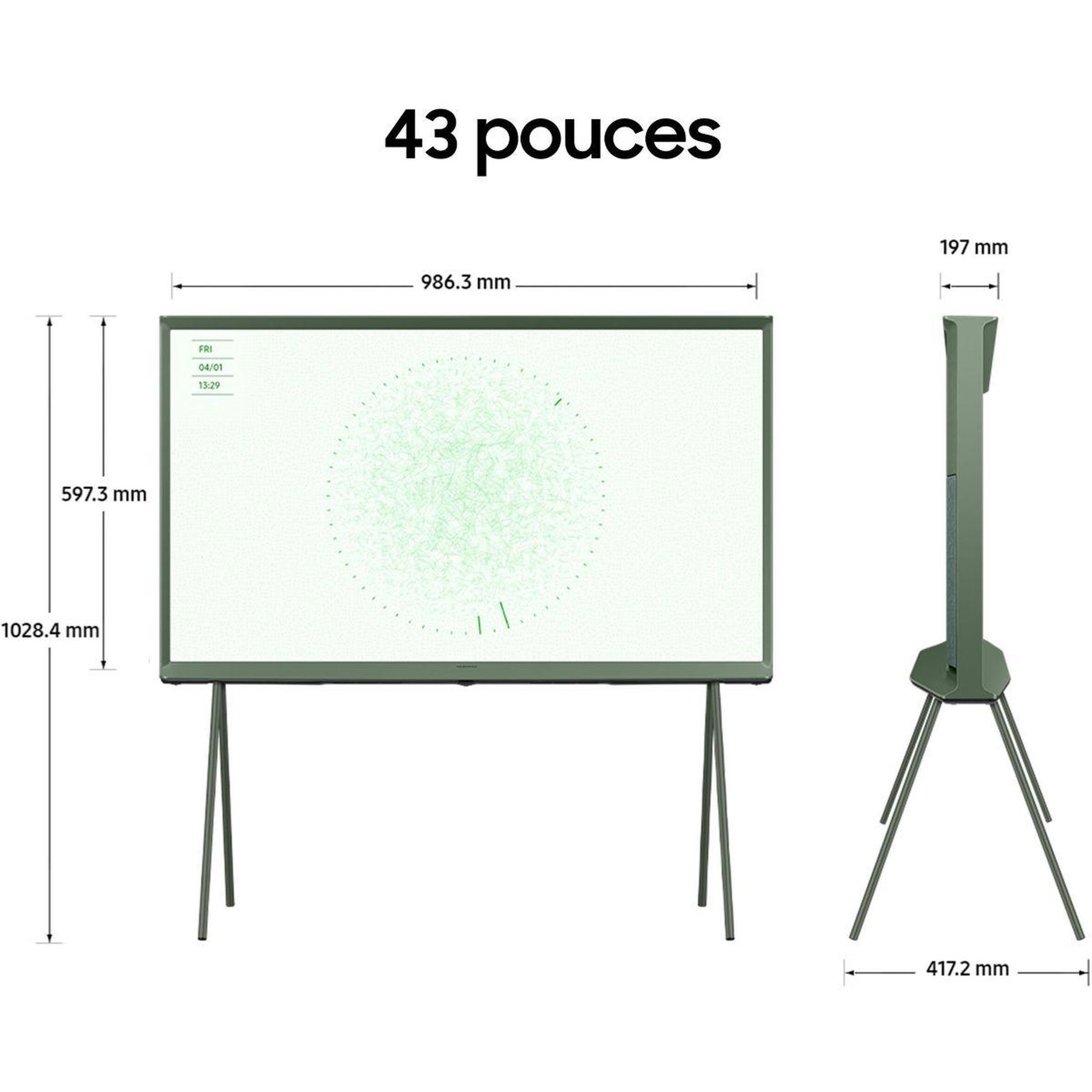 Voir la diapositive 3 : Samsung TV QLED The Serif TQ43LS01D Vert 2024