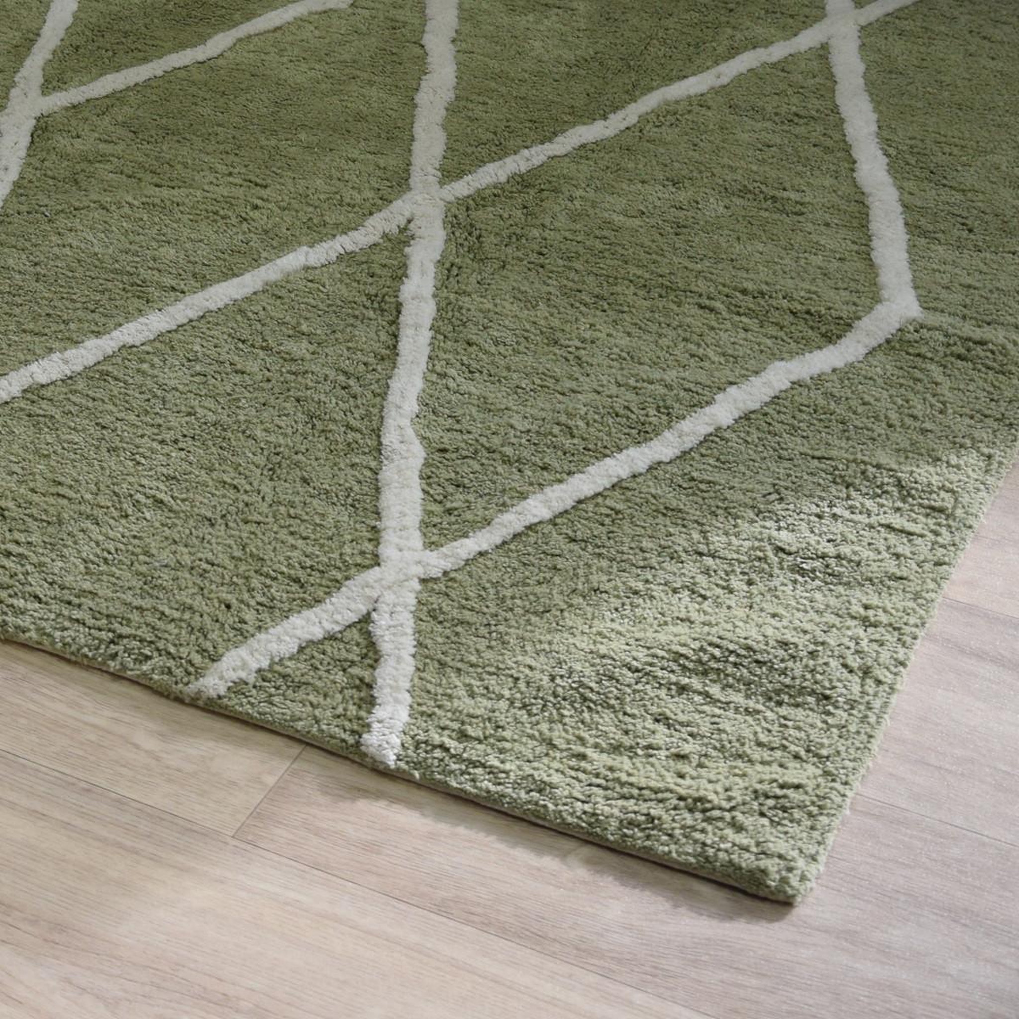 Voir la diapositive 3 : FUTURE HOME Tapis déco type berbère en coton tufté 100x150cm