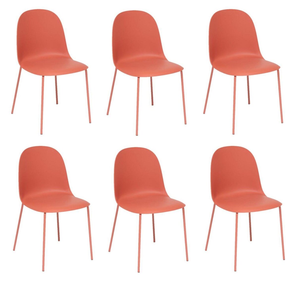 TOILINUX Lot de 6 chaises ASAN