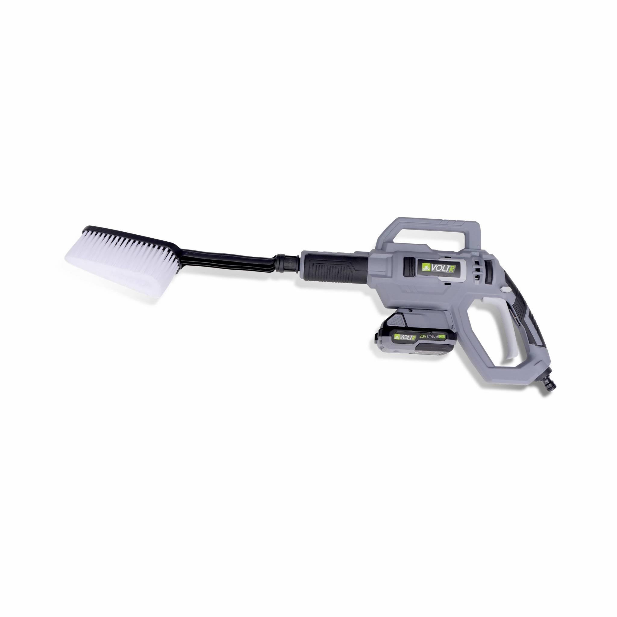 Voir la diapositive 4 : VOLTR VOLTR – Nettoyeur haute pression 25 bars à batterie 20V – kit complet d'accessoires brosse. buse à jet variable. réservoir détergent. batterie et chargeur fournis