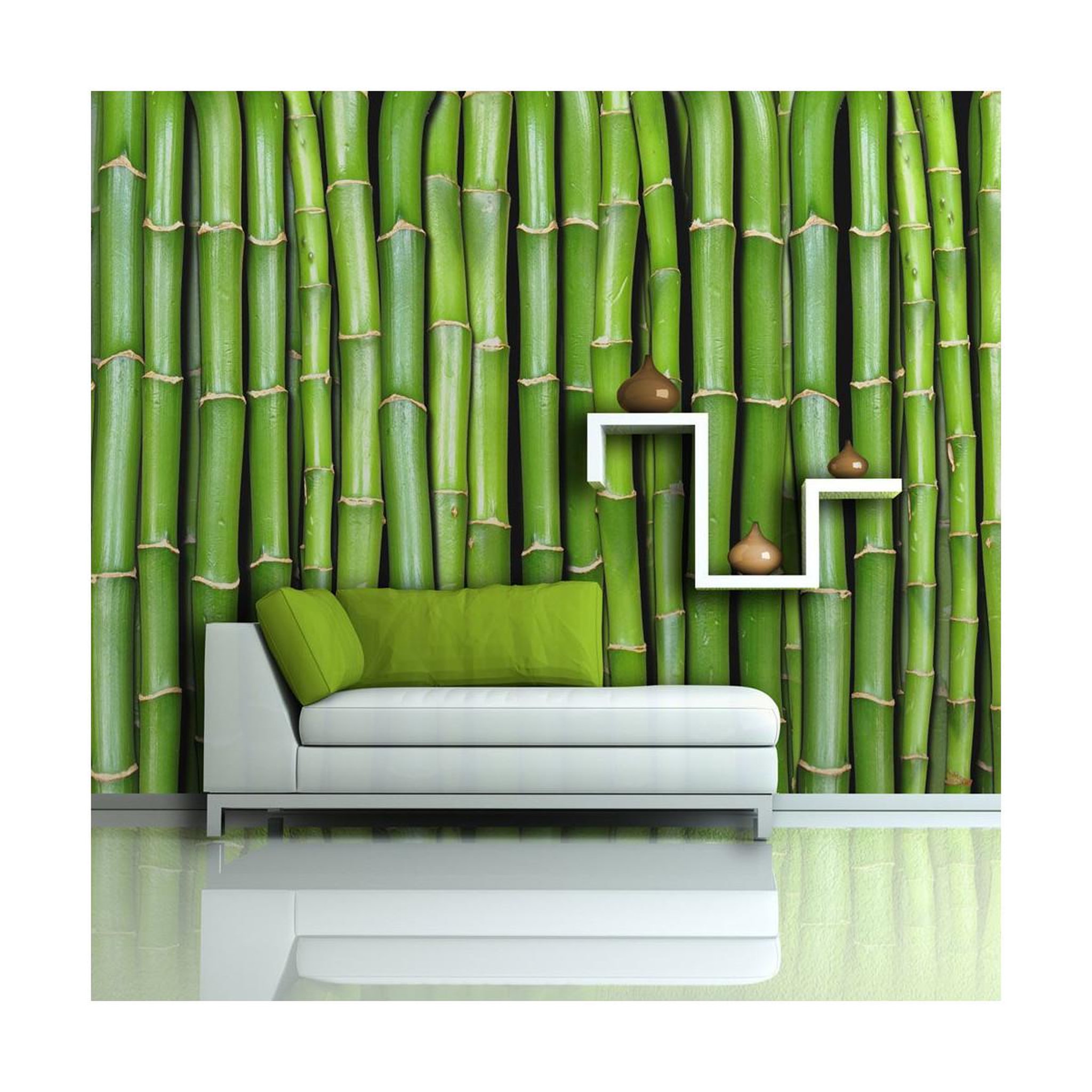 Paris Prix Papier peint  mur vert bambou ii  450x270cm