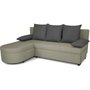 Voir la diapositive 2 : MARKET24 Canapé d'angle convertible réversible 3 places JEN - Tissu Gris - Style contemporain - L196 x H88 x P159 cm