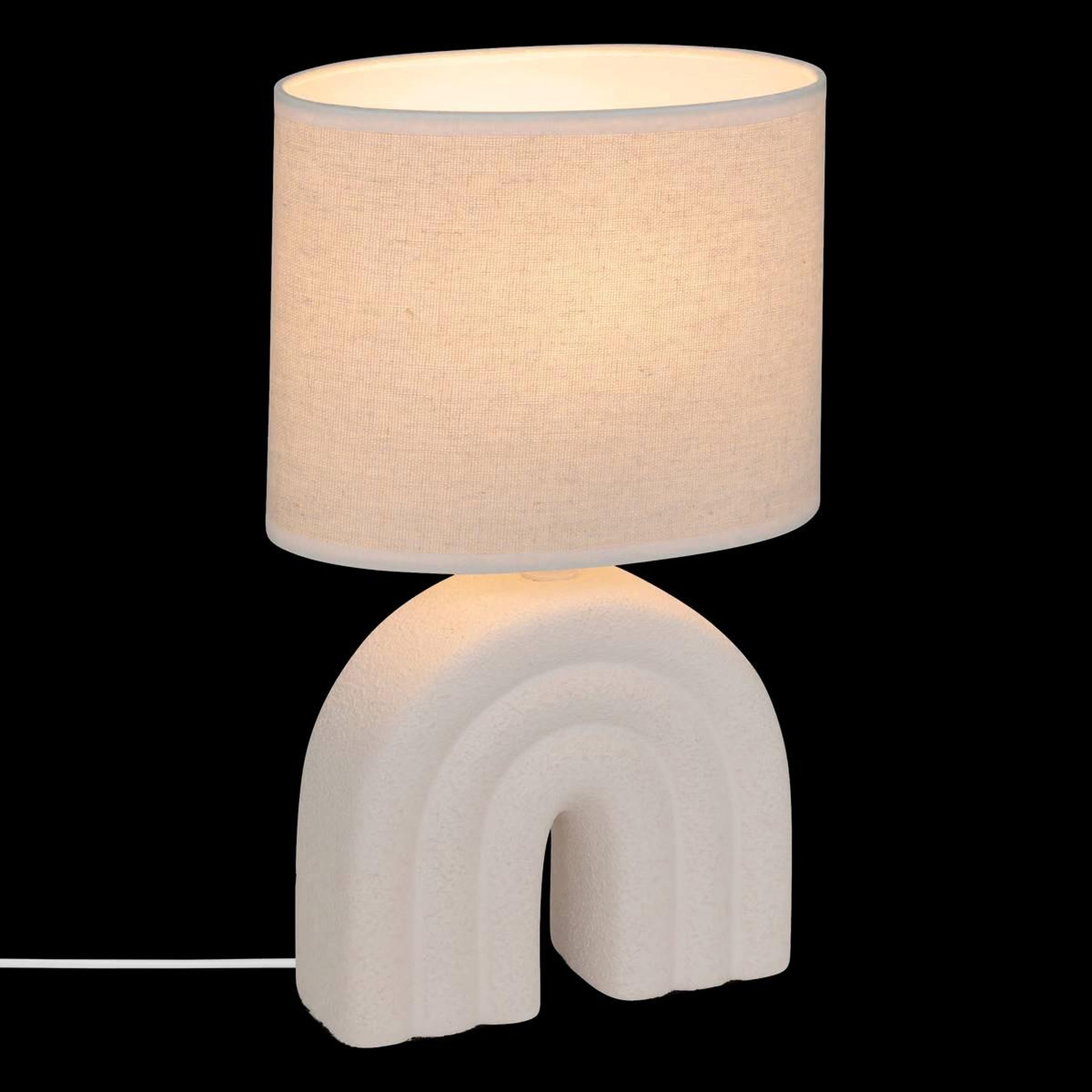 Voir la diapositive 2 : ATMOSPHERA Lampe à poser en céramique  gabin  32cm blanc