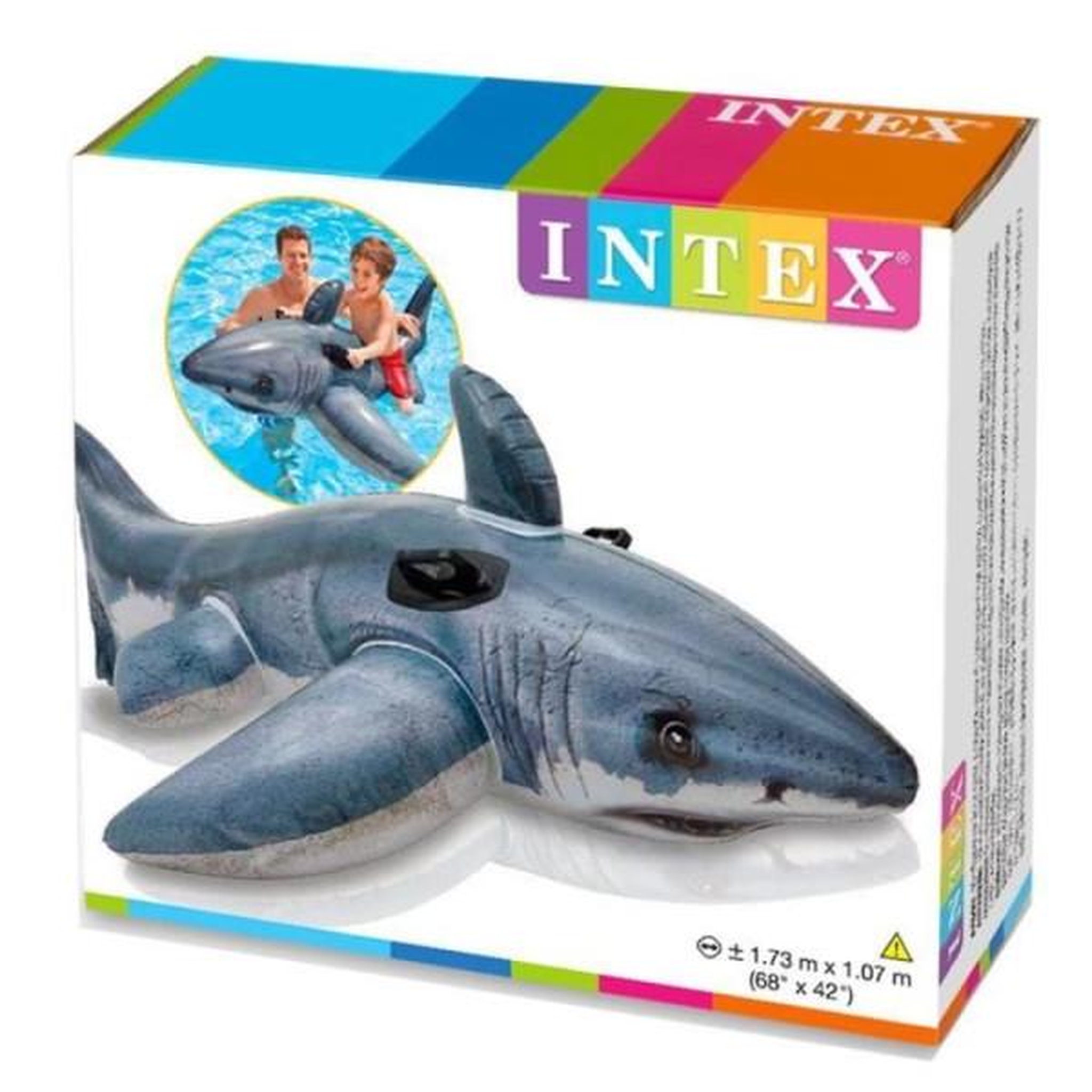 Voir la diapositive 3 : INTEX Bouée gonflable intex grand requin blanc a chevaucher - 173x107 cm - pour enfant a partir de 3 ans