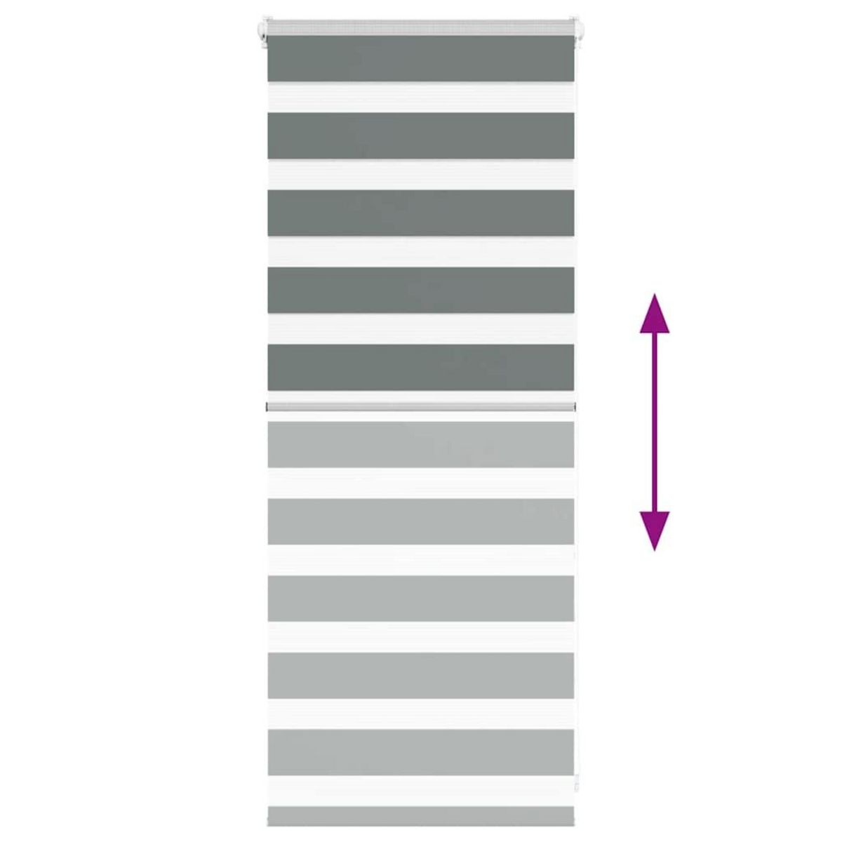 VIDAXL Store zebre gris fonce largeur du tissu 55,9 cm polyester