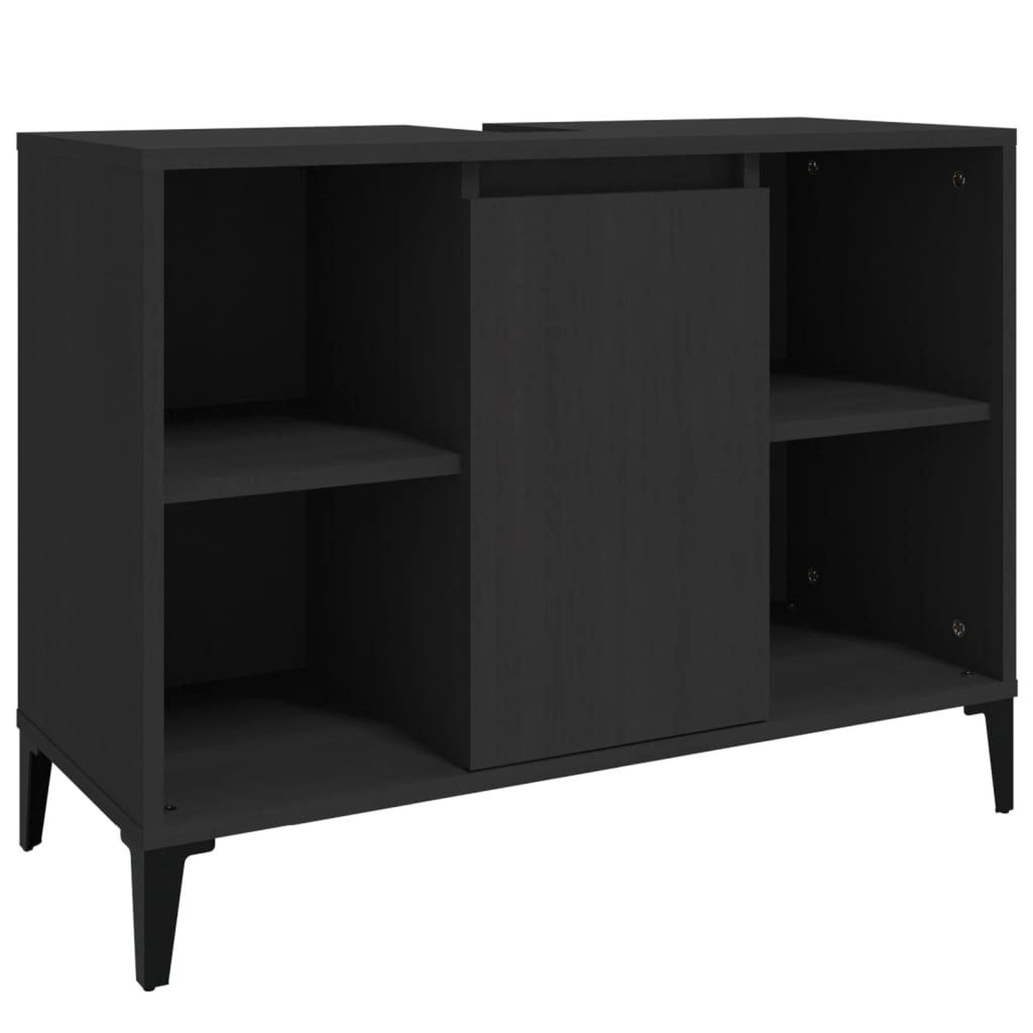 Voir la diapositive 2 : VIDAXL Meuble d'evier noir 80x33x60 cm bois d'ingenierie