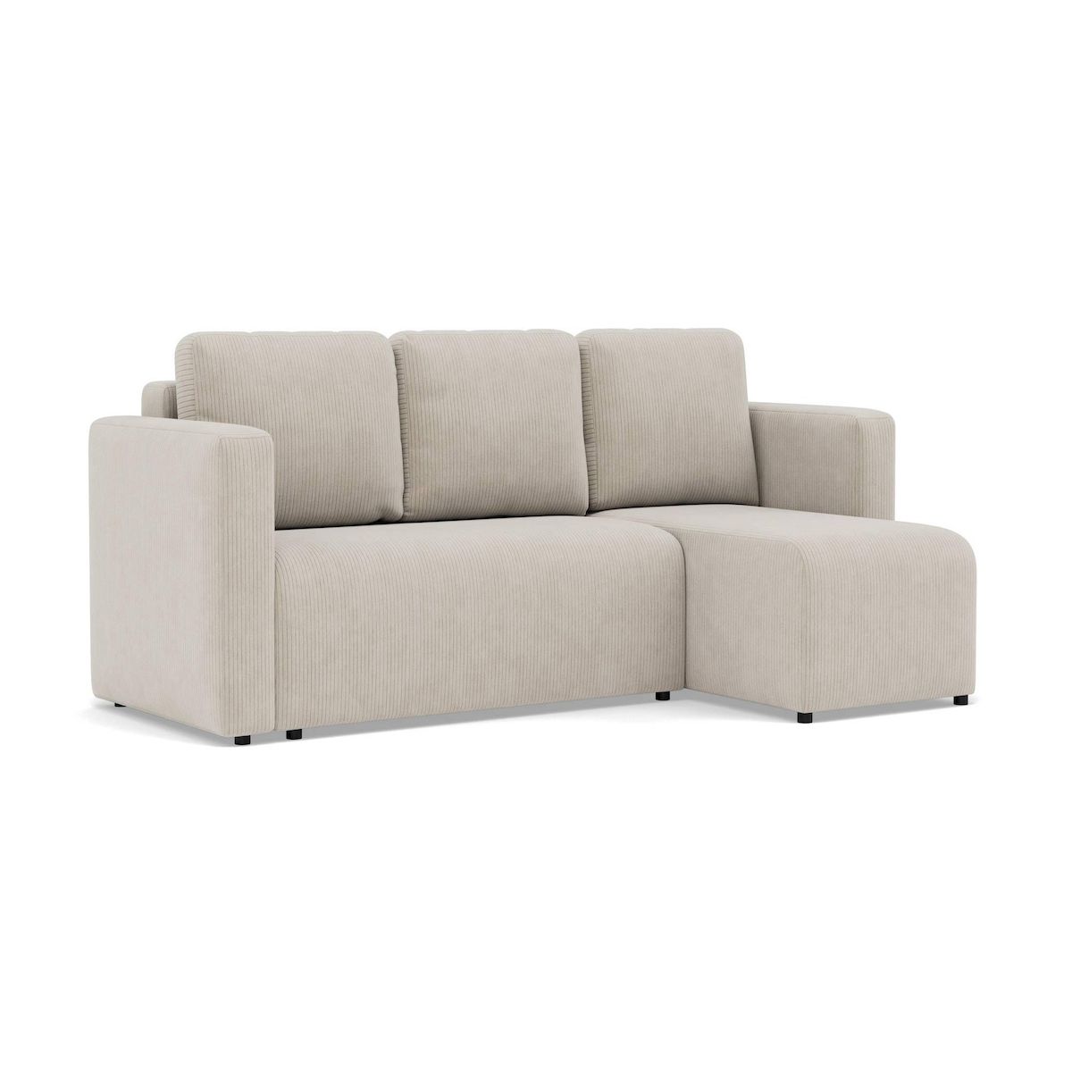 BEST MOBILIER Canopy - canapé d'angle réversible 4 places convertible avec coffre en velours côtelé